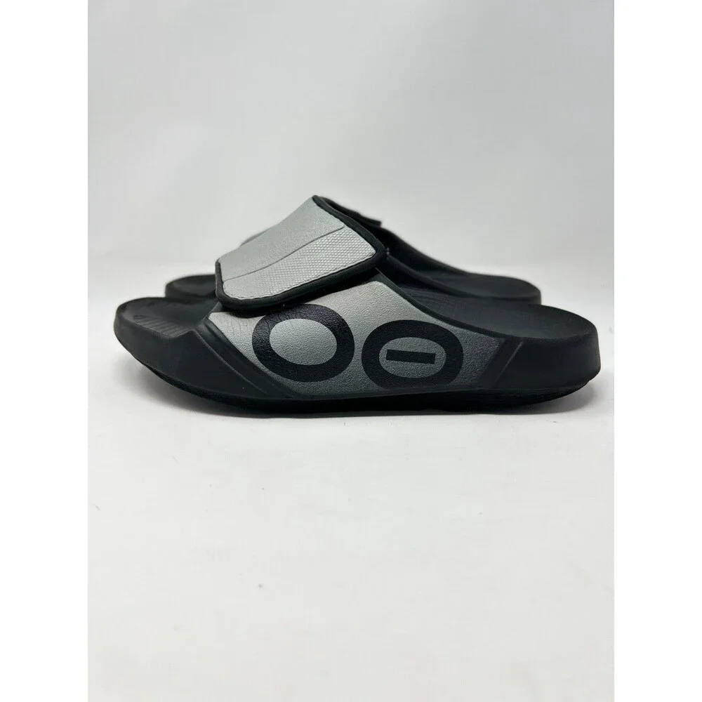 OOFOS OOahh sport slide sandals size M5 W7 EU38 black gray recovery shoes